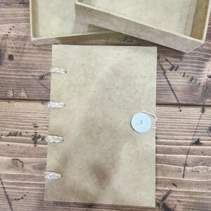 Vintage Papyrus Journal 4" x 6" Handmade In Nepal Diary Book Lokta Plant